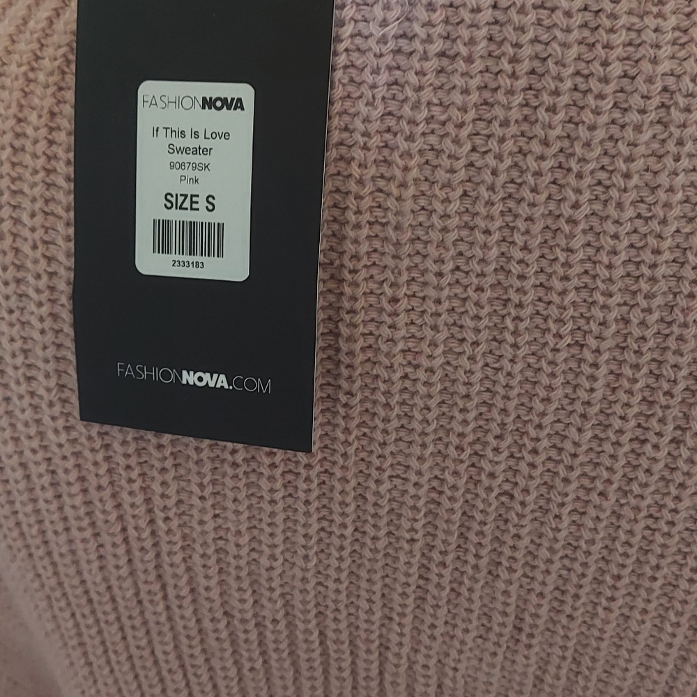 Pink Vneck Crop Sweater - Picture 2 of 5